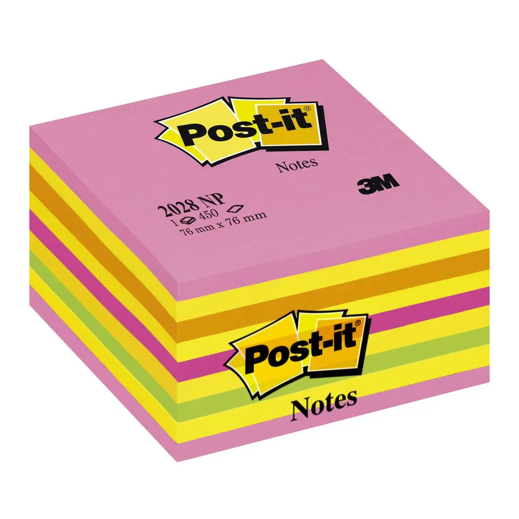 Lističi samolepilni 76x76mm 450 listov Neon Pink Post-it 3M.2028NP-1