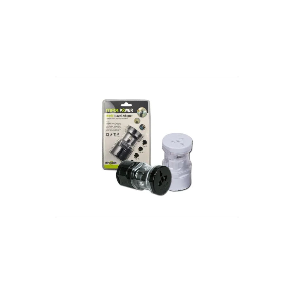 Adapter napetostni Euro vtikač potovalni, univerzalni - MAXPOWER črn-3