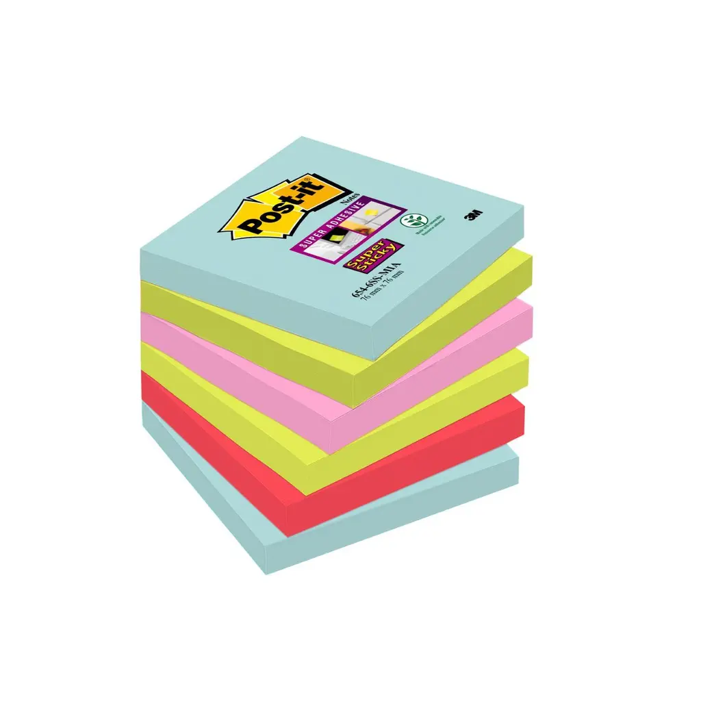 Lističi samolepilni 76x76mm  6x90 listov 3M Post-it 654 MIAMI-1