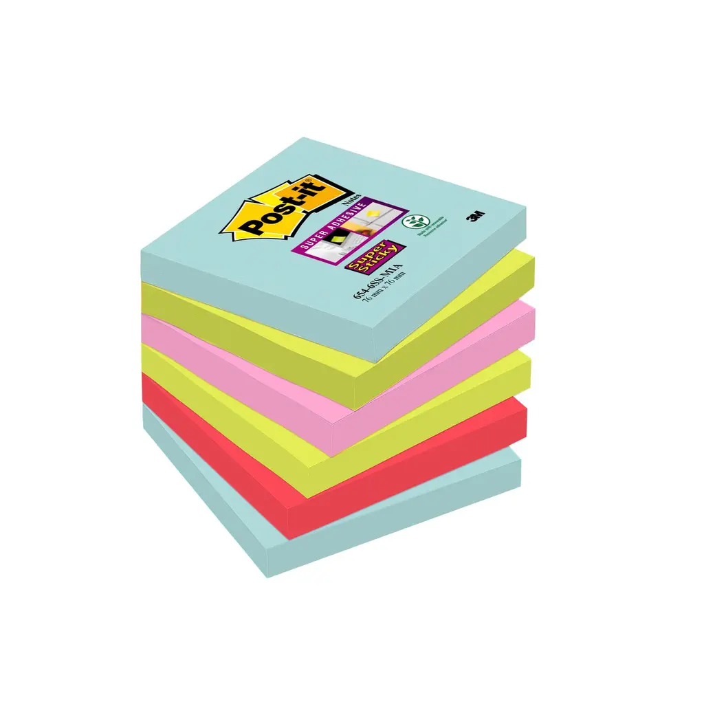 Lističi samolepilni 76x76mm  6x90 listov 3M Post-it 654 MIAMI-0