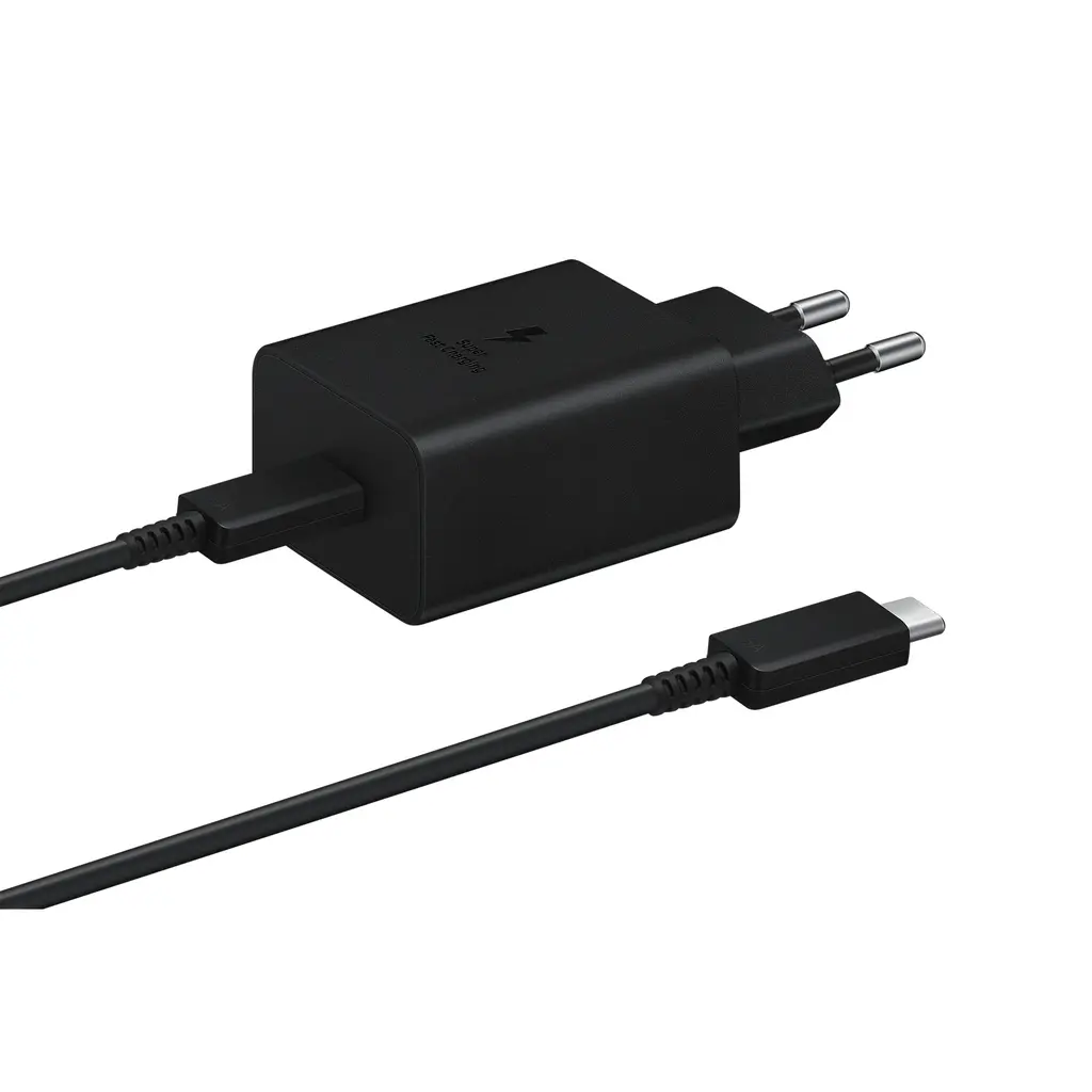 Adapter za napajanje SAMSUNG - hišni polnilec + kabel USB Type-C 45W - črn-0
