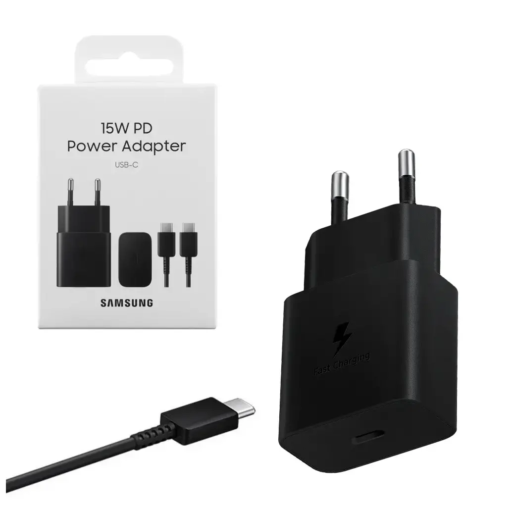 Adapter za napajanje SAMSUNG - hišni polnilec USB Type-C 15W + USB-C kabel-0