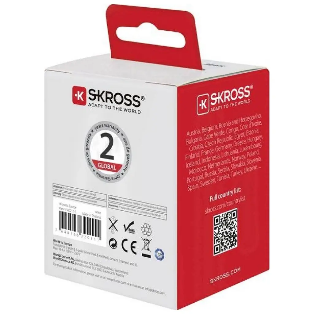 Adapter napetostni Euro vtikač univerzalni potovalni - SKROSS-5