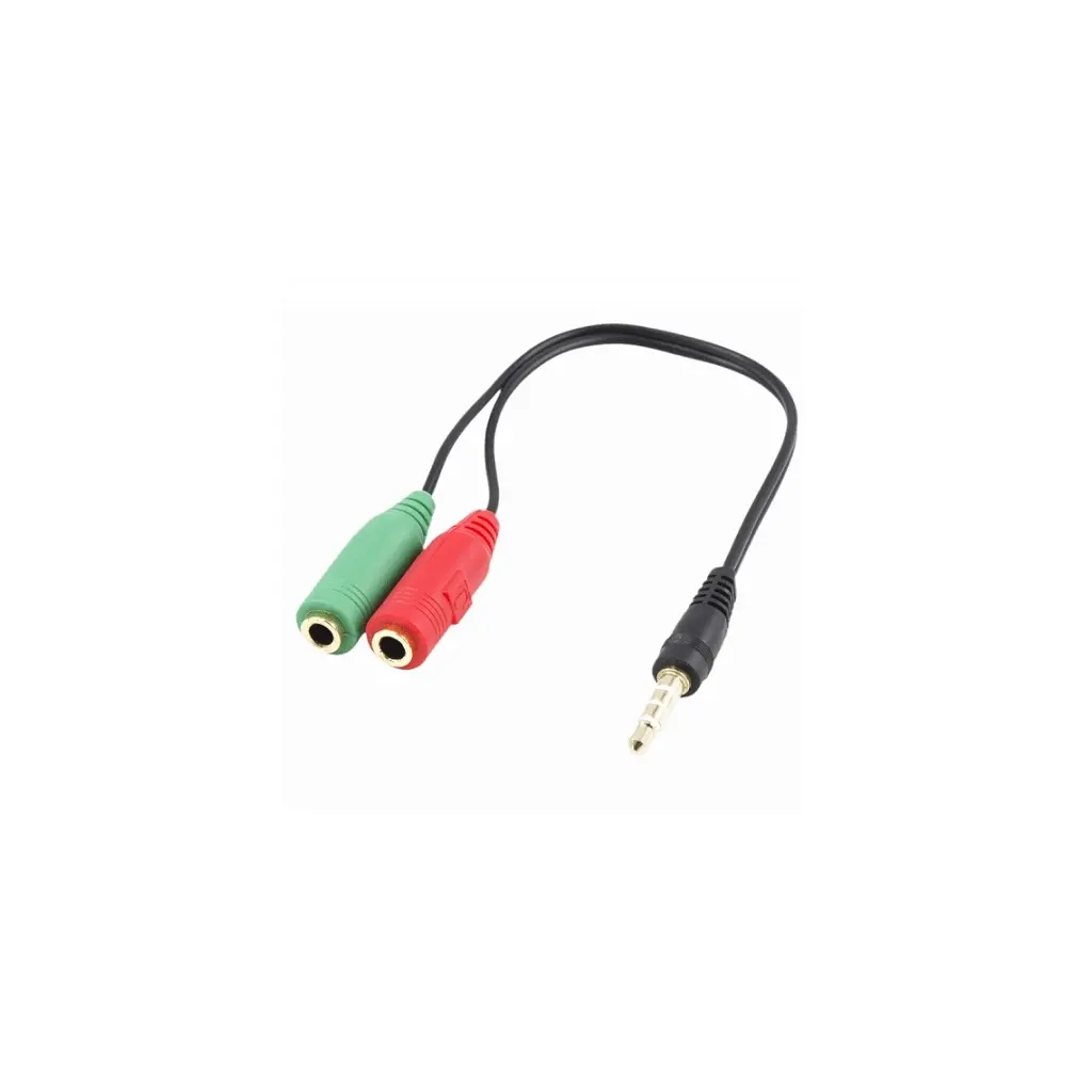 Kabel 3.5mm Stereo Jack-M<=>2x3.5mm Stereo Jack-Ž- 0.2m - WHITE SHARK-2