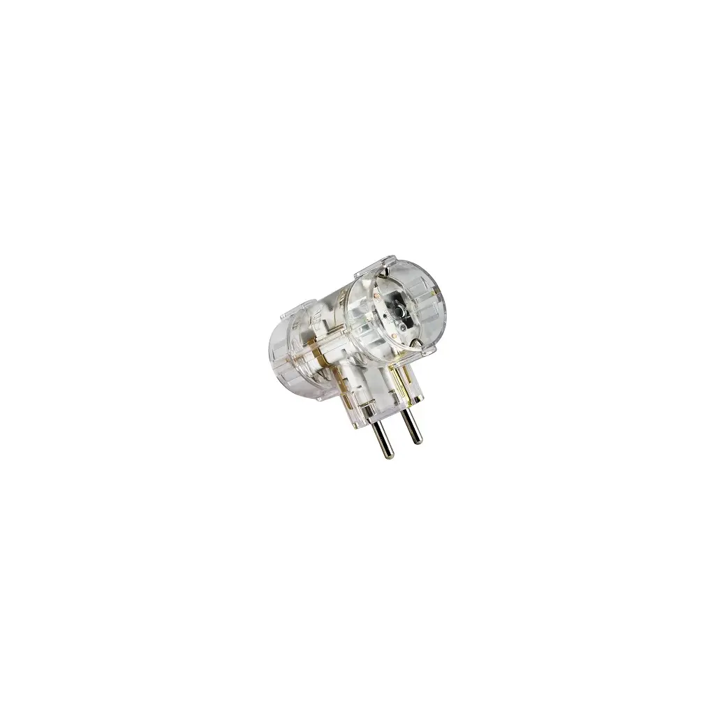 Razdjelnik-T 2-struki 250V transparentni-1