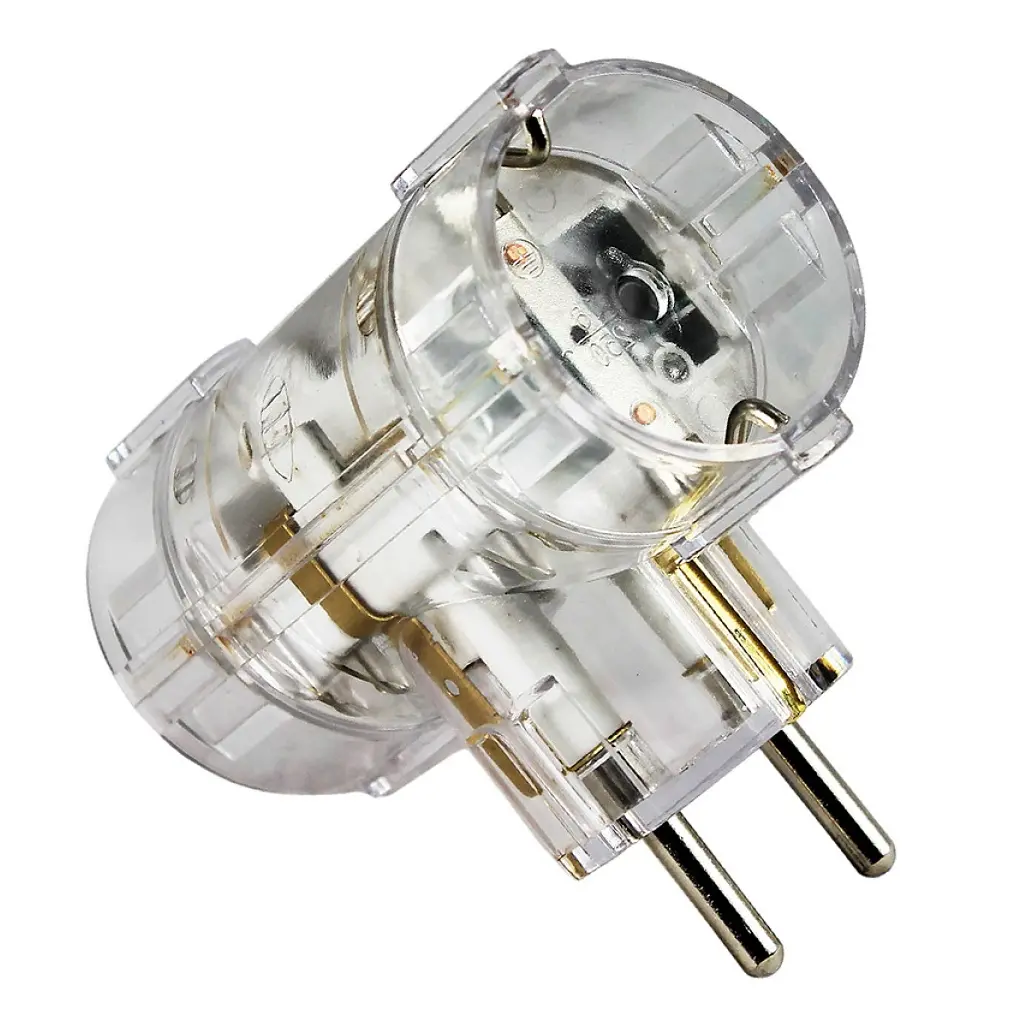 Razdjelnik-T 2-struki 250V transparentni-0