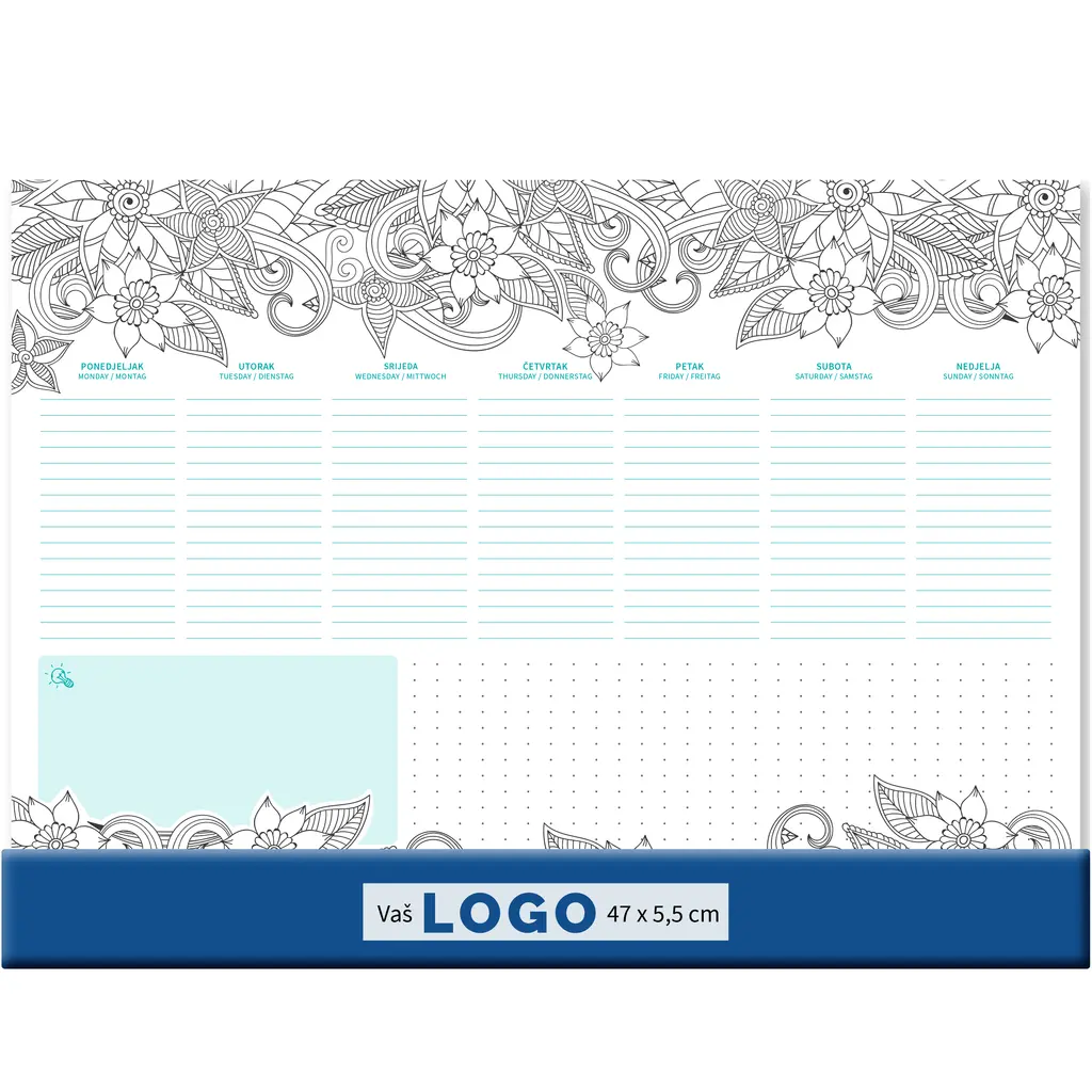 Mapa stolna  tjedna s klapom 47x34cm bojanka 2024-2
