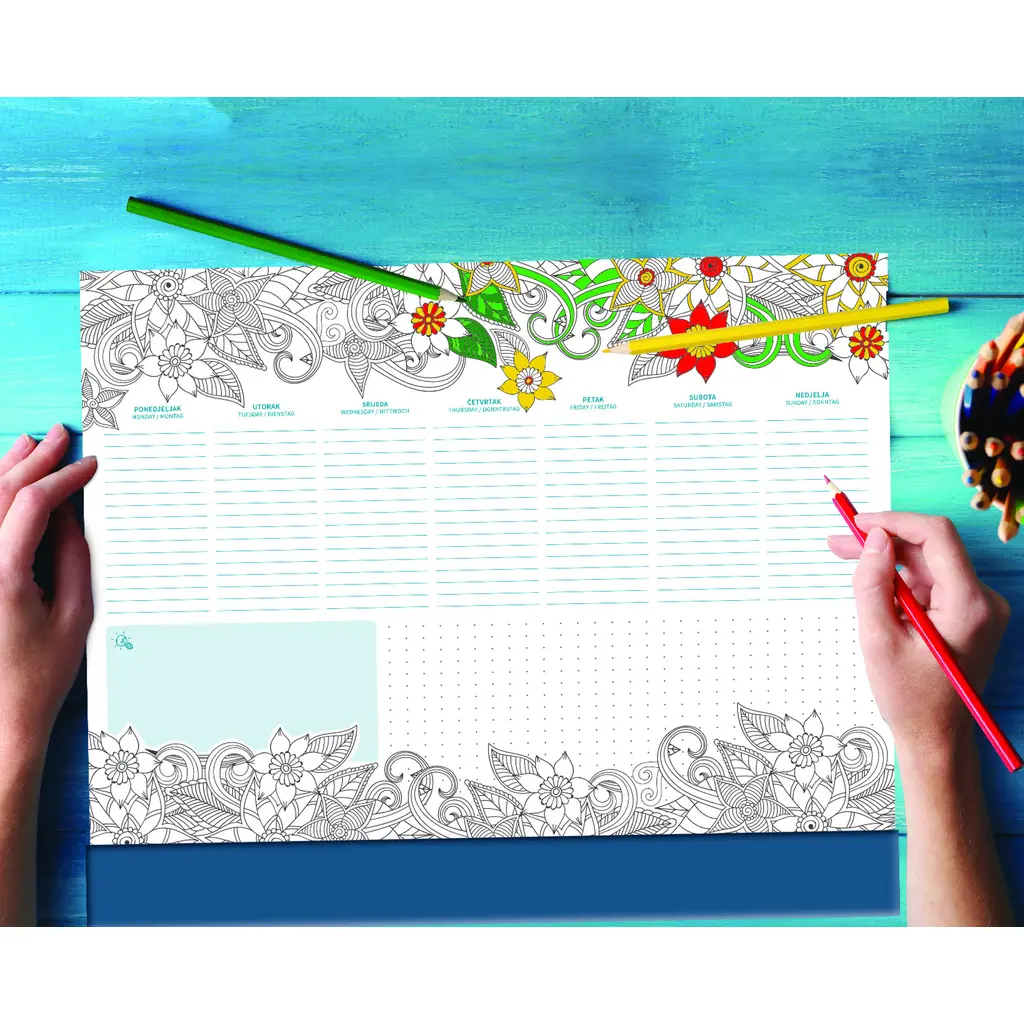 Mapa stolna  tjedna s klapom 47x34cm bojanka 2024-3