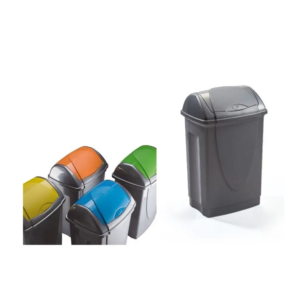 Koš za odpadke pvc 25l klik-klak oglat, sort-0