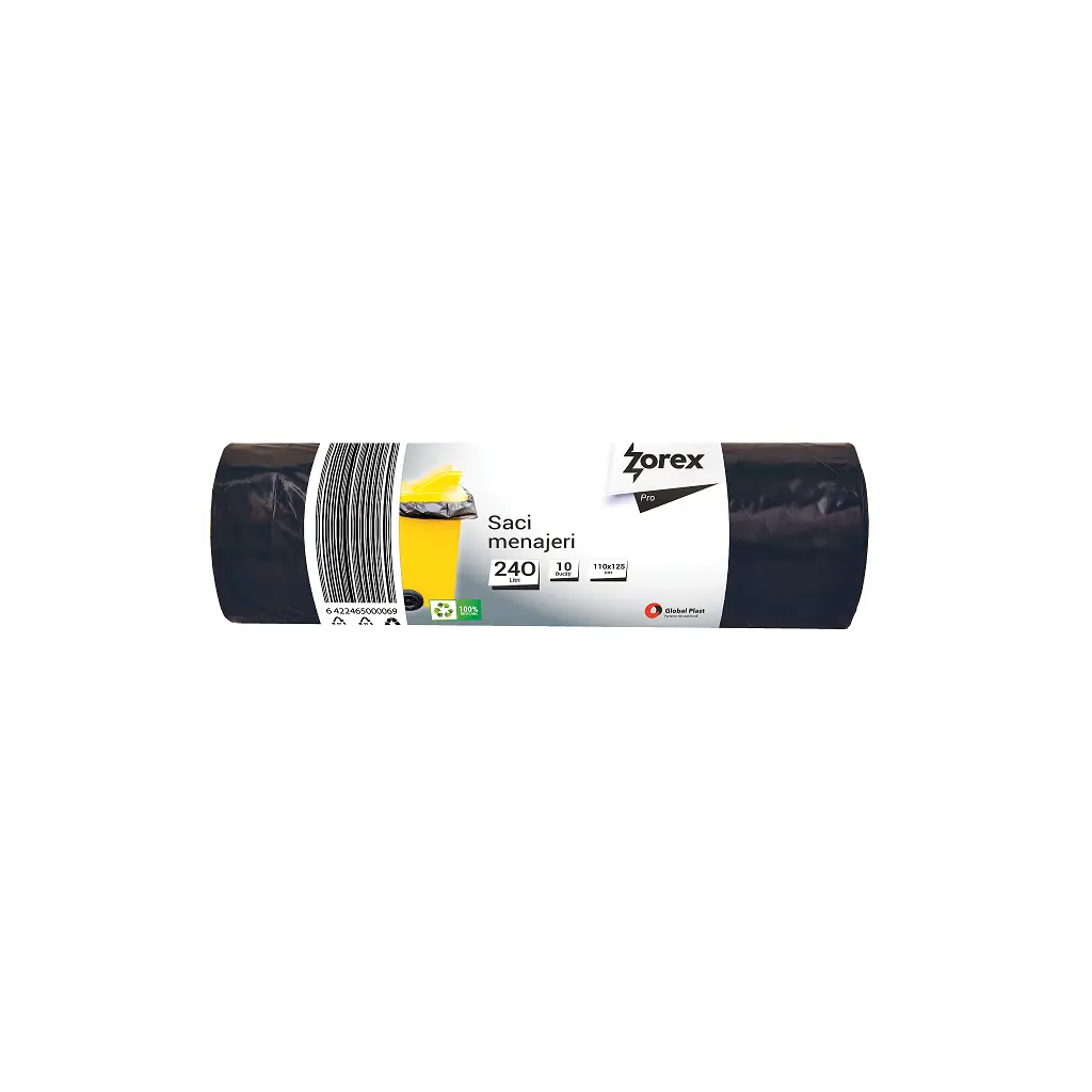 Vrečke za smeti 240L 110x125cm 10/1 LDPE Zorex Pro-1