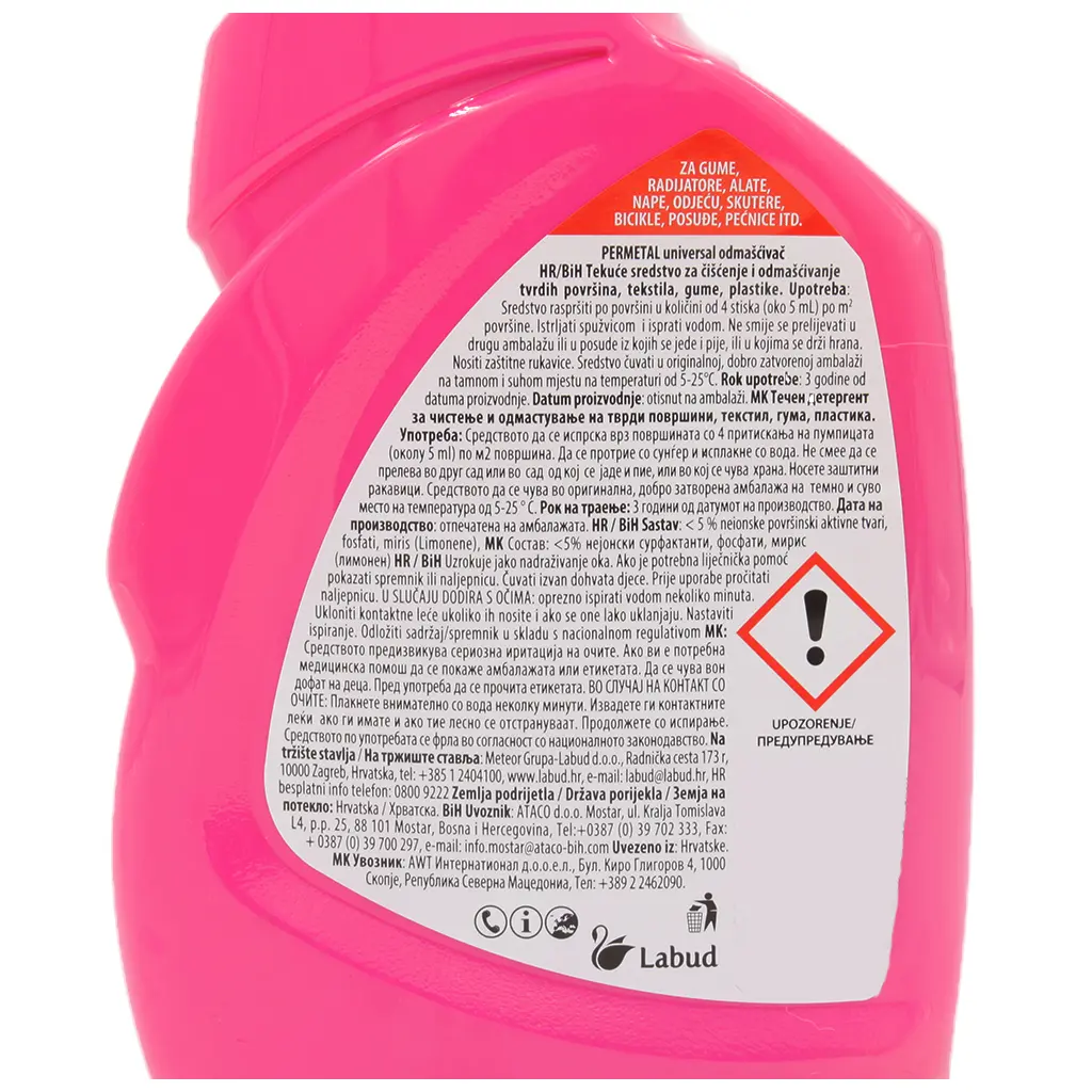 SAN. Sredstvo za čišćenje masnoća s pumpicom univerzalni 650ml Permetal-1
