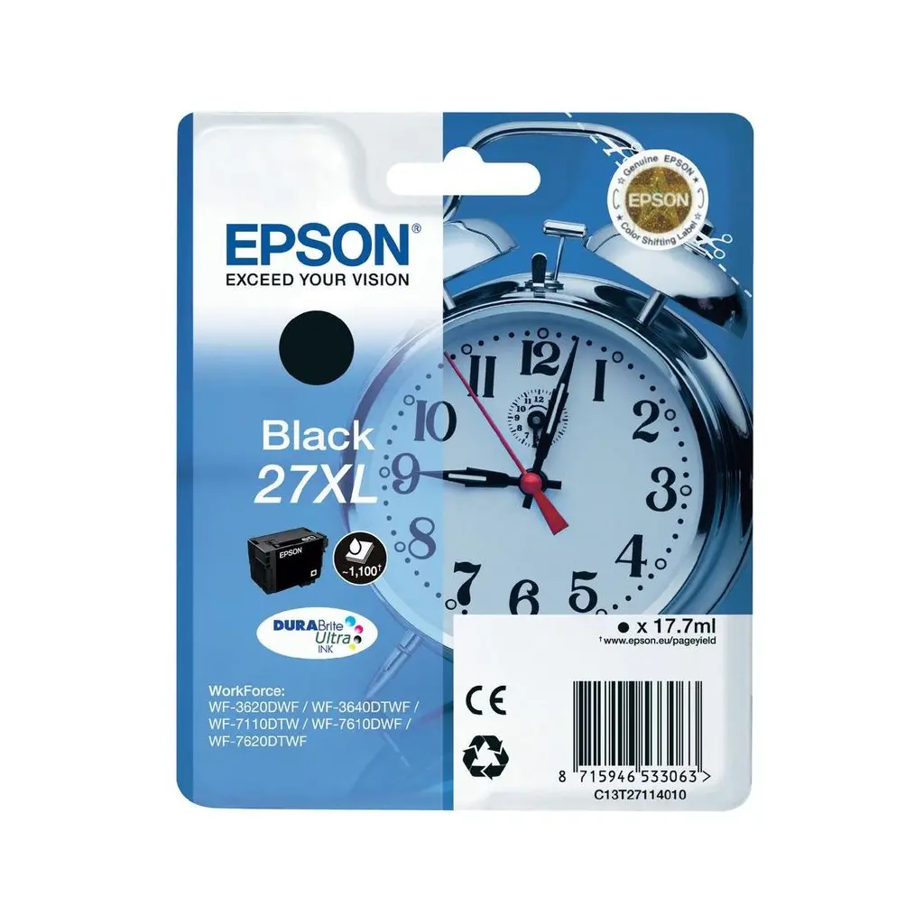 Črnilo EPSON T27114010 Black 27XL - DURABrite Ultra Extra Large original-0