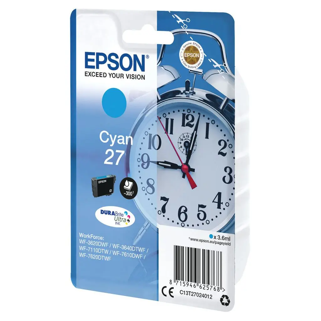 Črnilo EPSON T27024010 Cyan 27 - DURABrite Ultra original-0