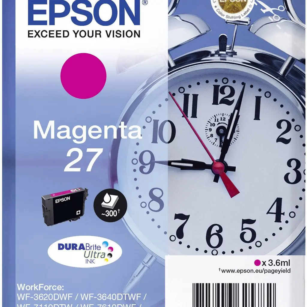 Črnilo EPSON T27034010 Magenta 27 - DURABrite Ultra original-0