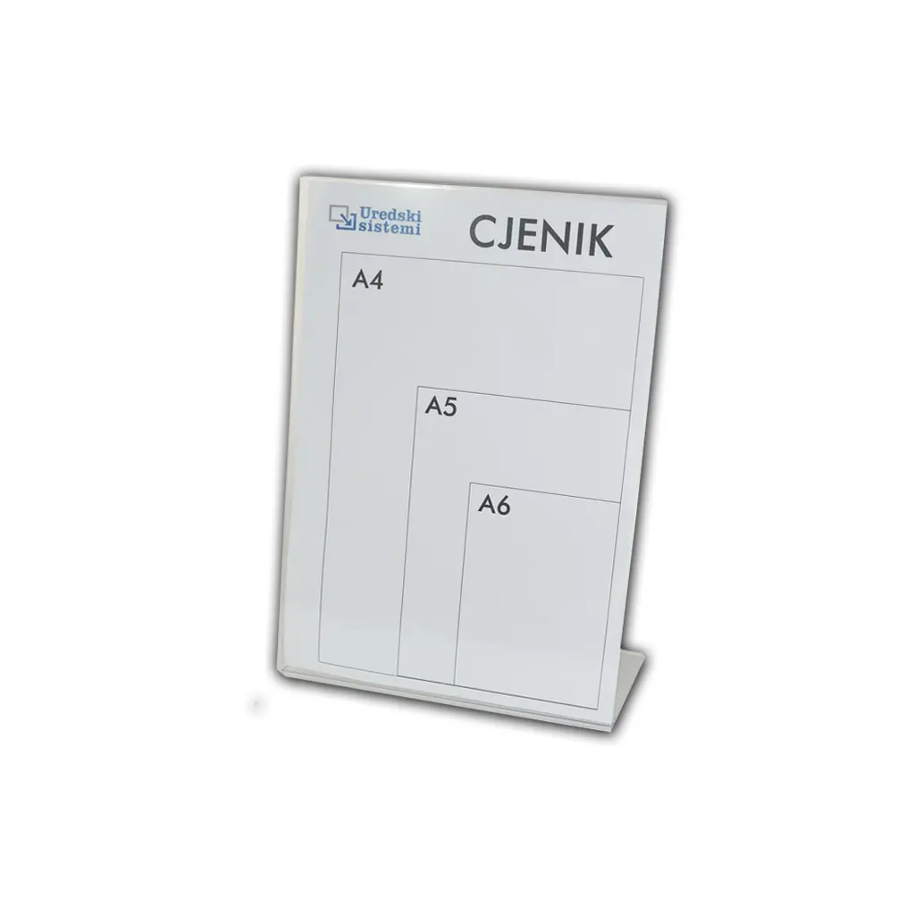 Stojalo za prospekte A4 namizni pokončno L pvc-0