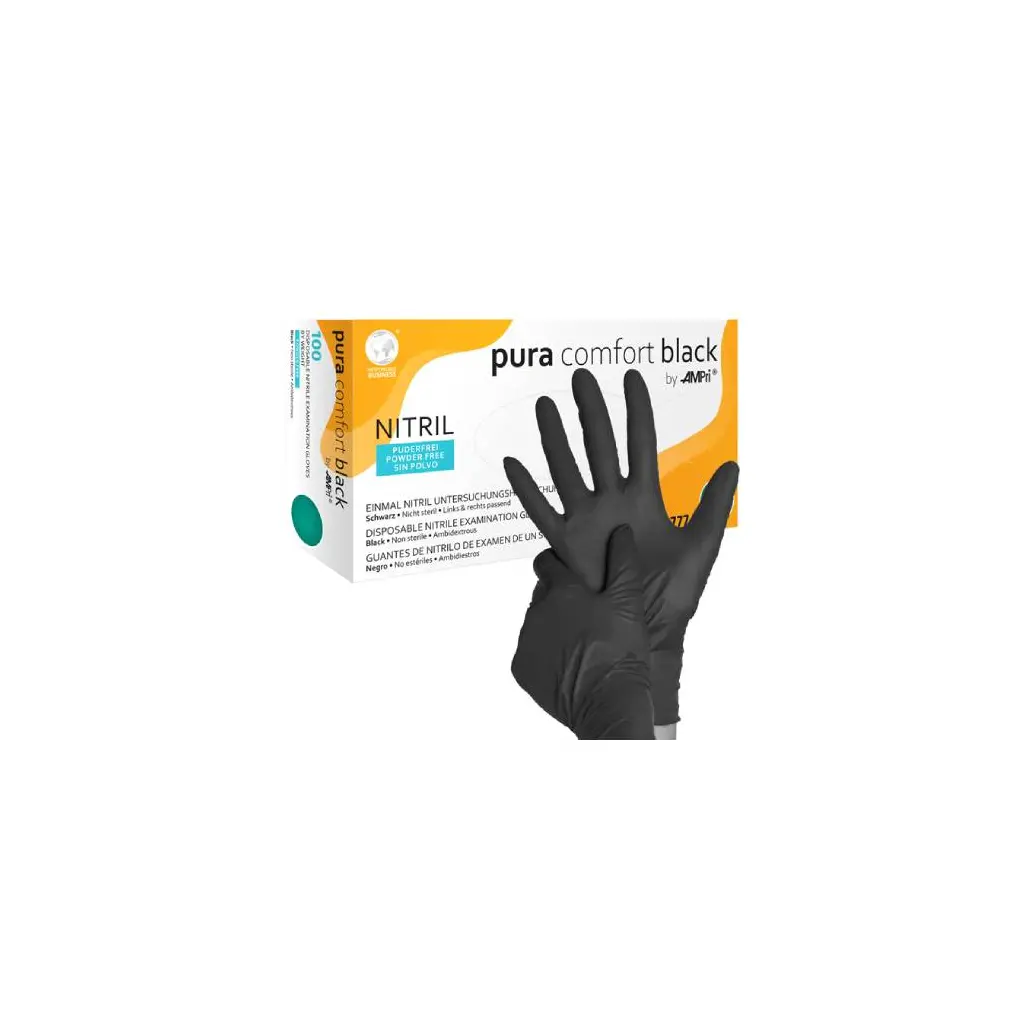Rokavice nitrilne L 100/1 črne Pura Comfort-1
