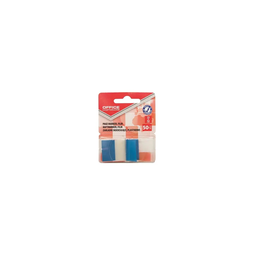 Zastavica 25x43mm 50 listov film polprozoren Office products modra-2