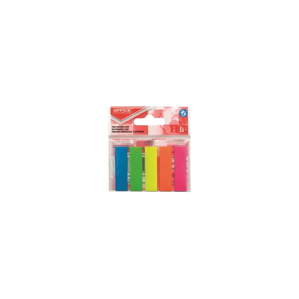 Zastavica 45x12mm 5x25 listova film polprozoren Office products 5 barv-1