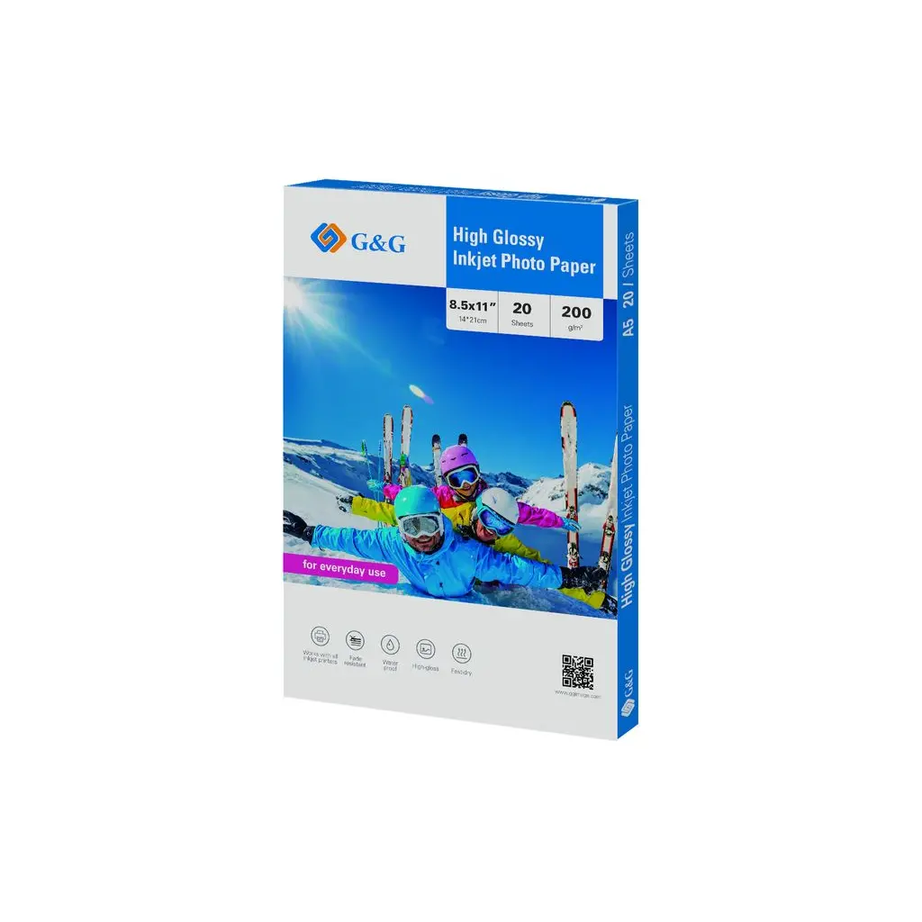 Papir Photo  GG Letter 216*279mm 200g/m2 Premium Photo Glossy Paper 20 list.-1