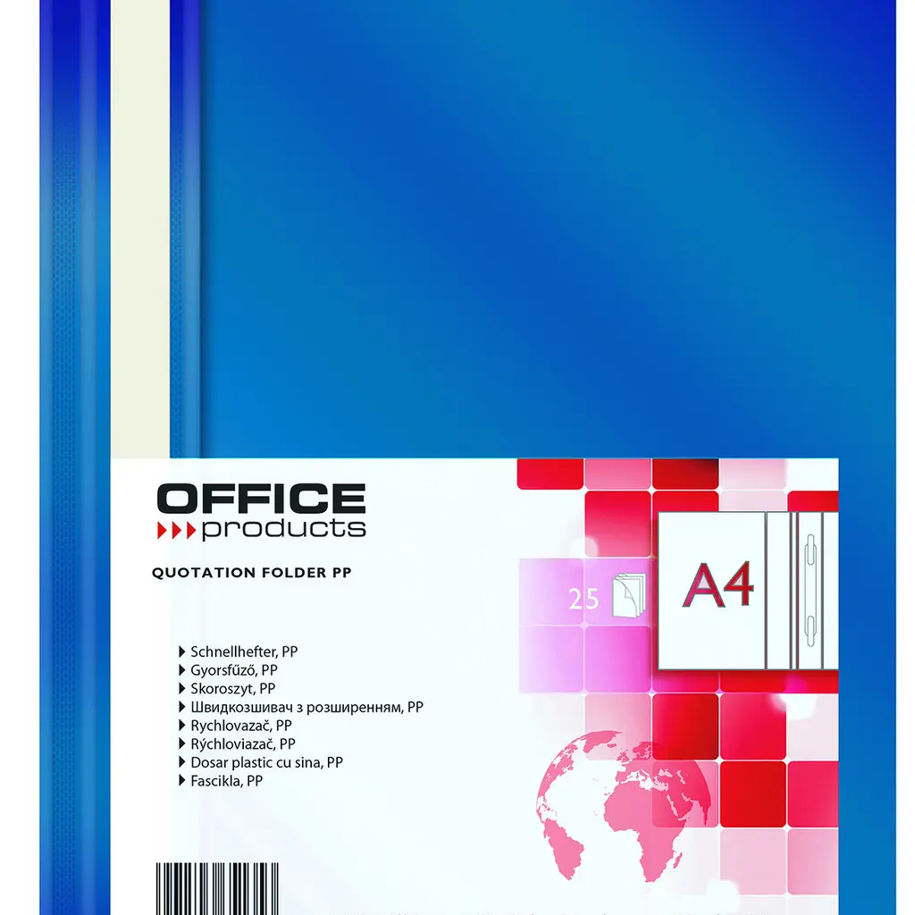 Mapa s kovinsko sponko PVC A4 1/1 temno modra-0
