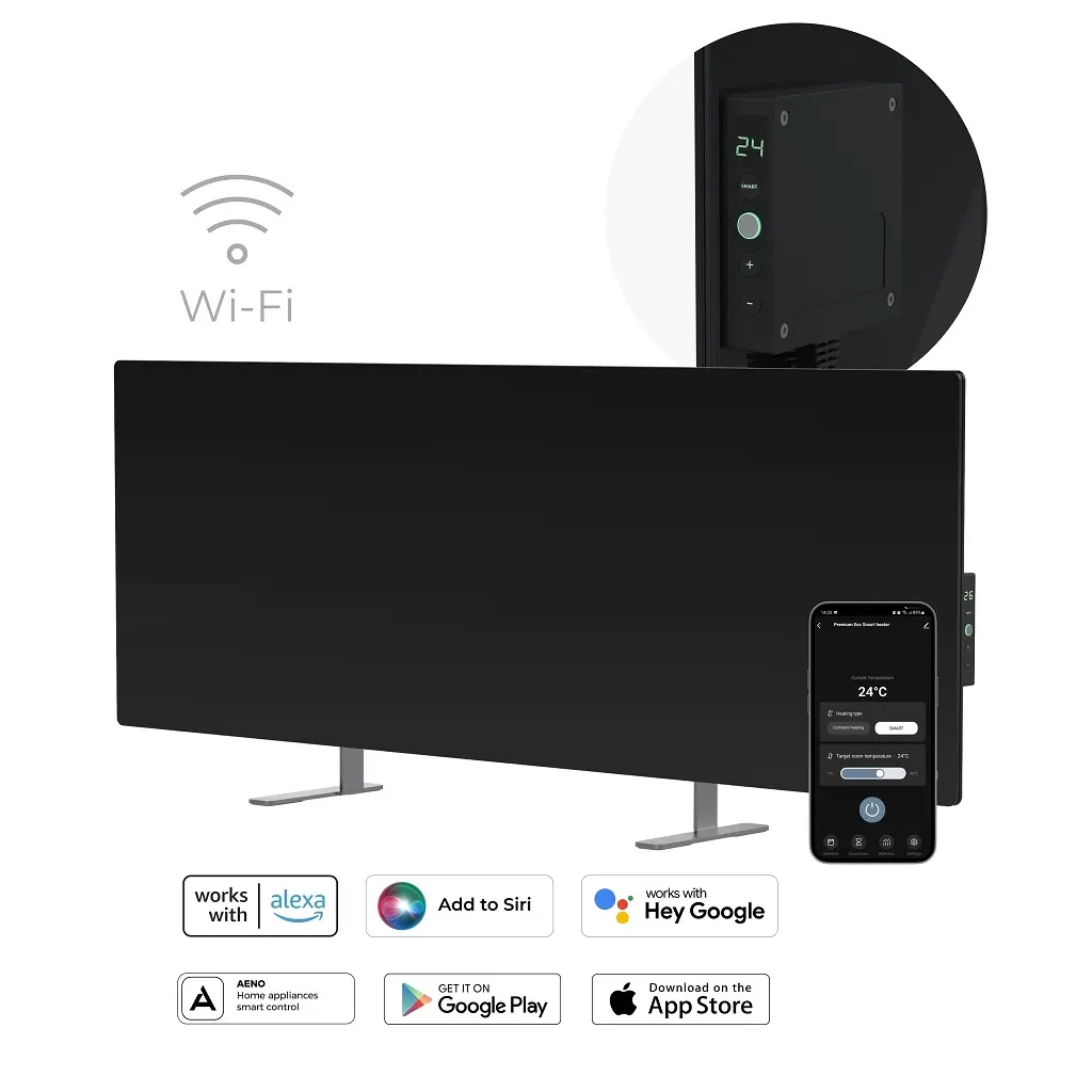Grelnik AENO Premium Eco Smart Heater GH4S, 700W, LED zaslon, črn-0