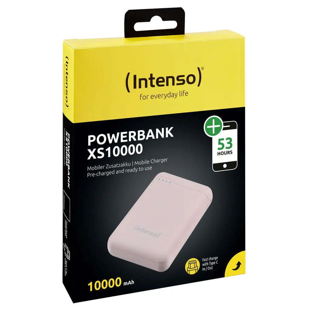 Power Bank 10000mAh INTENSO XS10000 - Micro USB + USB-C - Rose-0