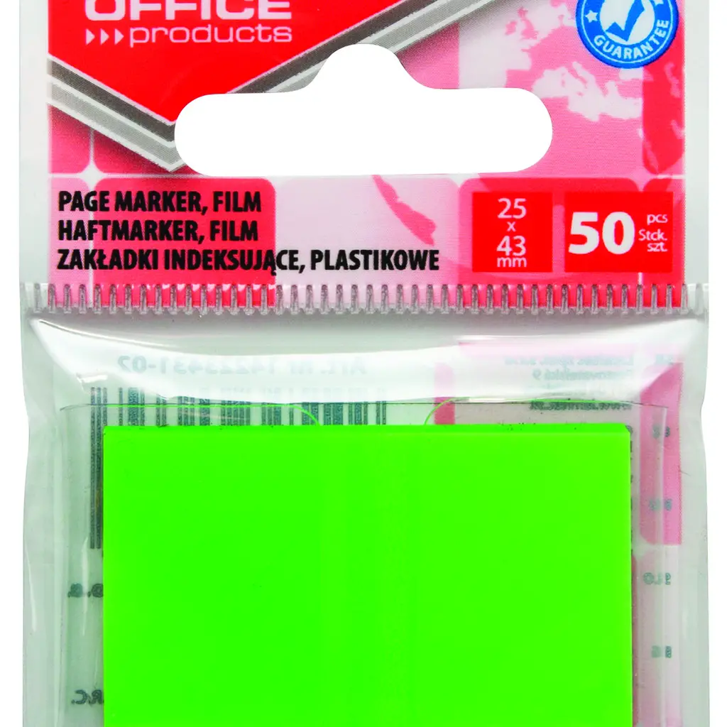 Zastavica 25x43mm 50 listov film polprozoren Office products zelena-0