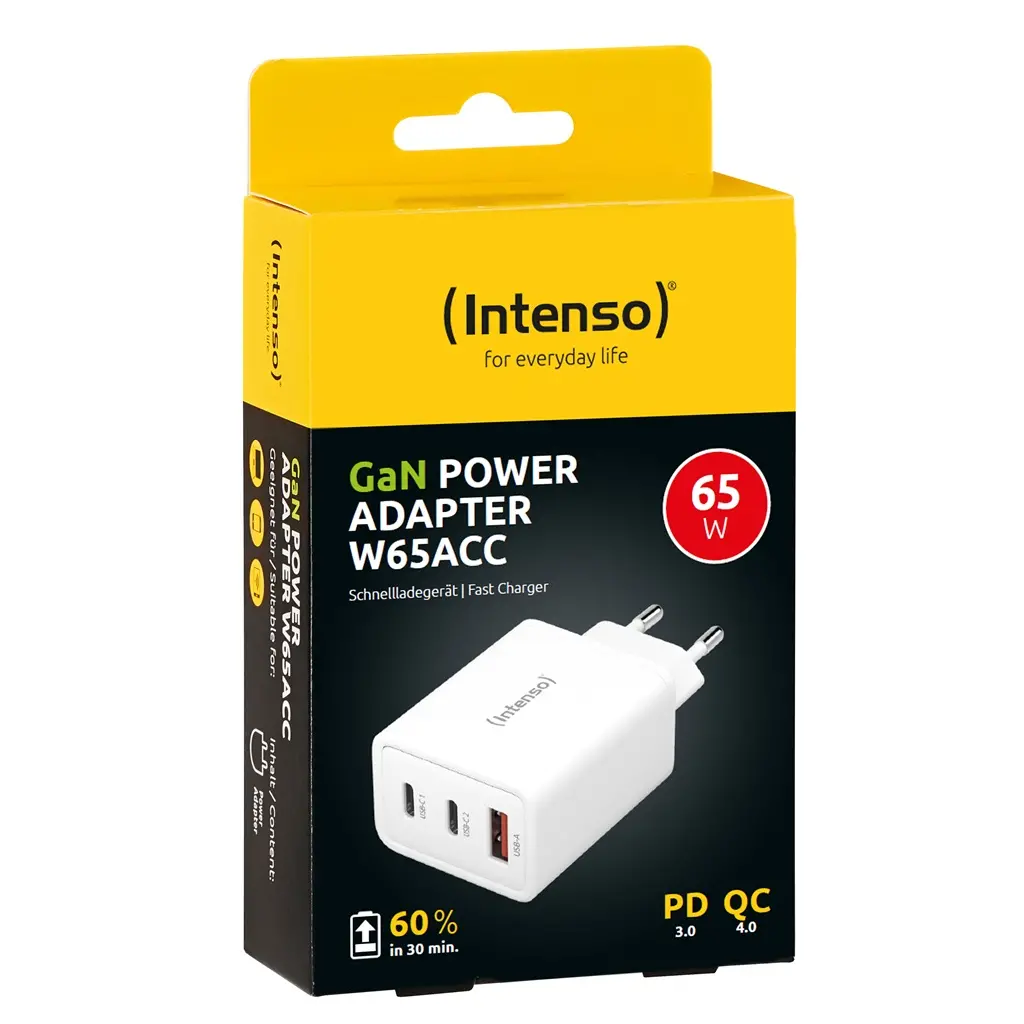 Adapter za napajanje INTENSO - hišni polnilec 2xUSB Type-C+Type-A 65W-3