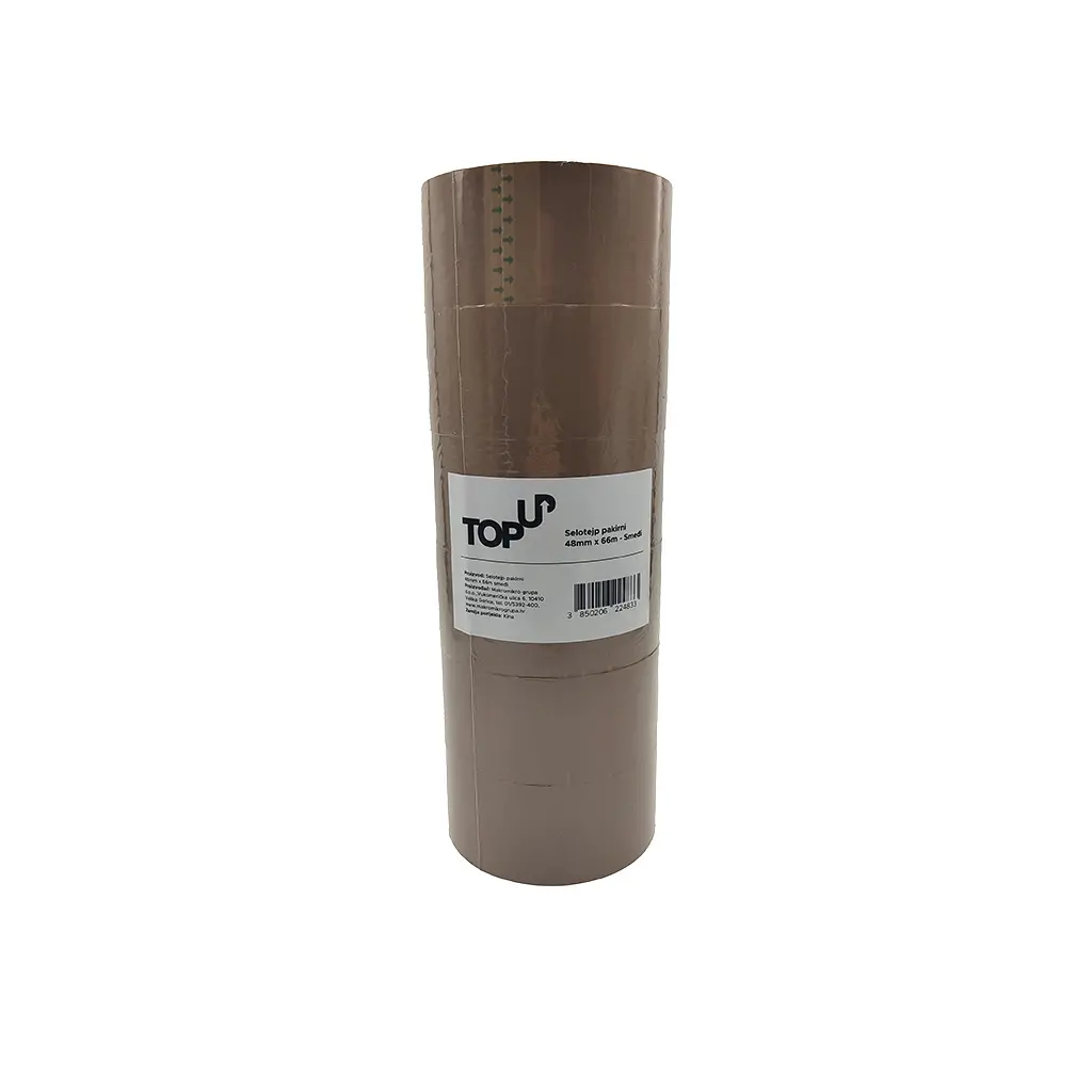Lepilni trak pakirni  48mmx66m 6/1 rjav akril 40my TopUp-0