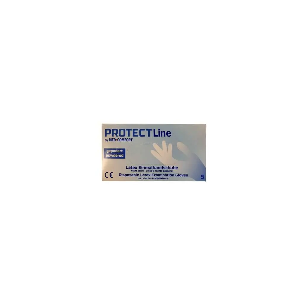 Napudrane rokavice iz lateksa za enkratno uporabo S 100/1 Protect-0