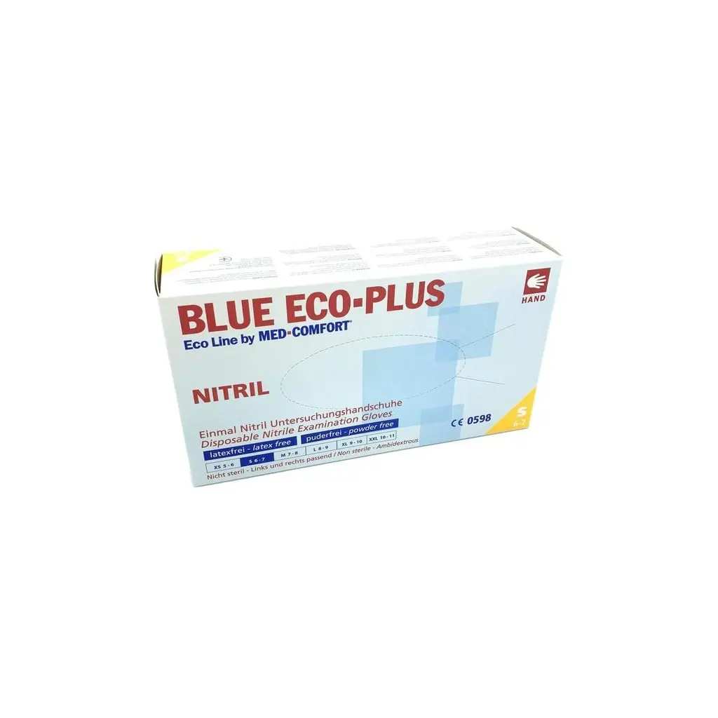 Rokavice nitrilne S 100/1 modre Eco Plus-0