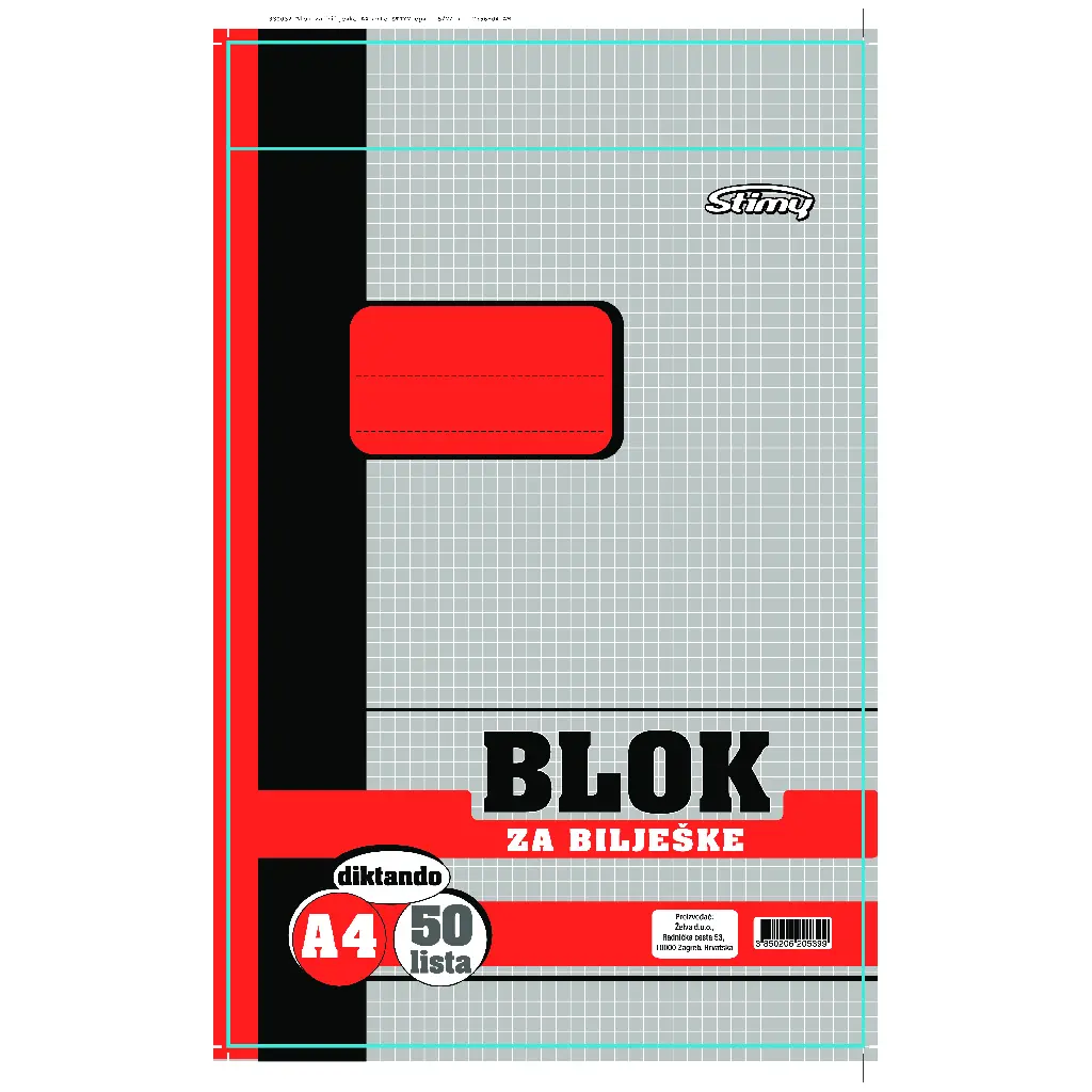 Beležnica A4 črte 50 listov Stimy-2