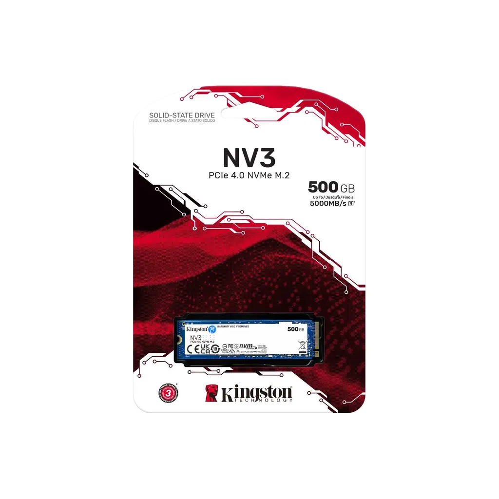 SSD M.2 NVMe 500GB KINGSTON NV3 2280 NVMe PCIEx4-0