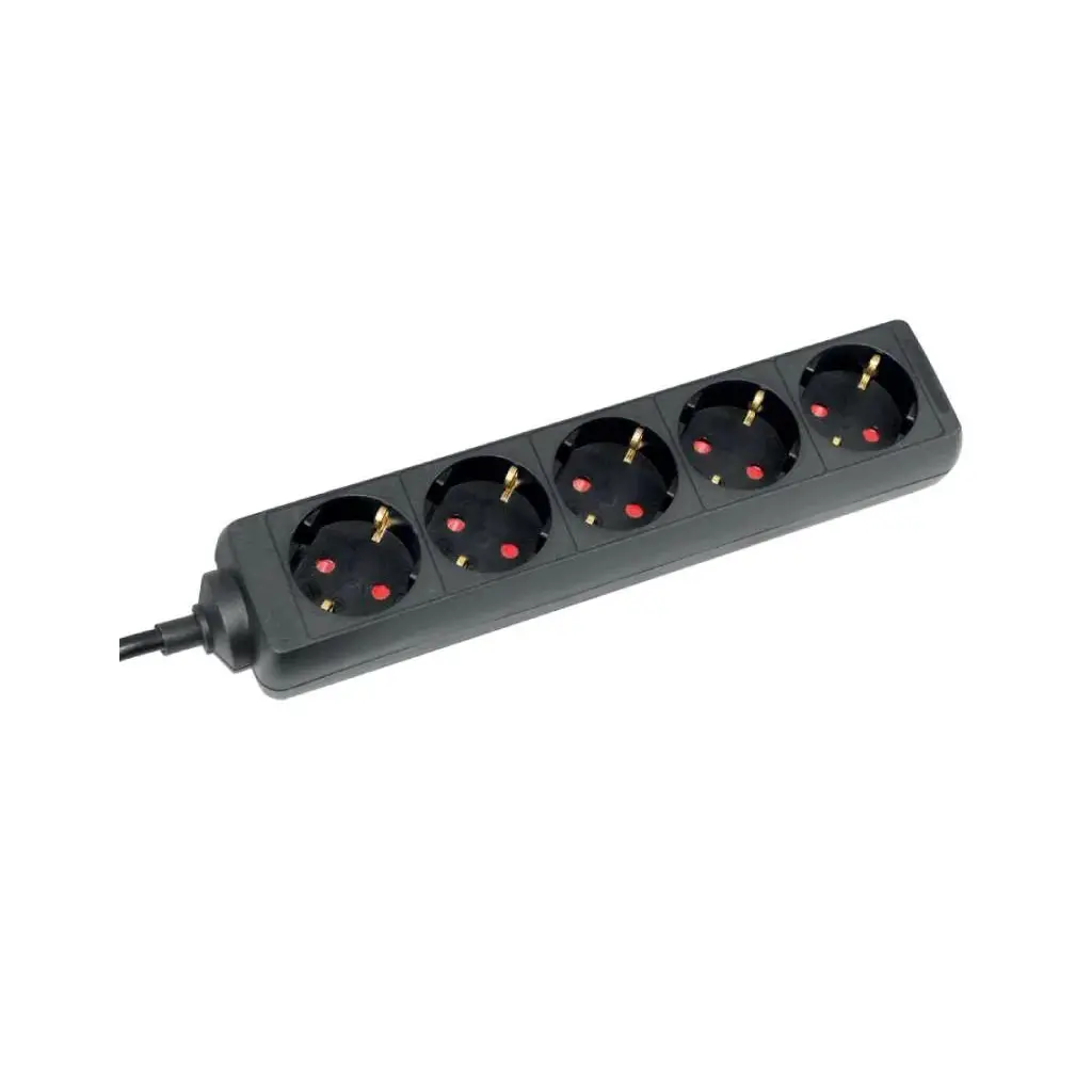 Kabelski podaljšek šuko-M=> 5x šuko-Ž   5m 16A 250V 3500W črn-0