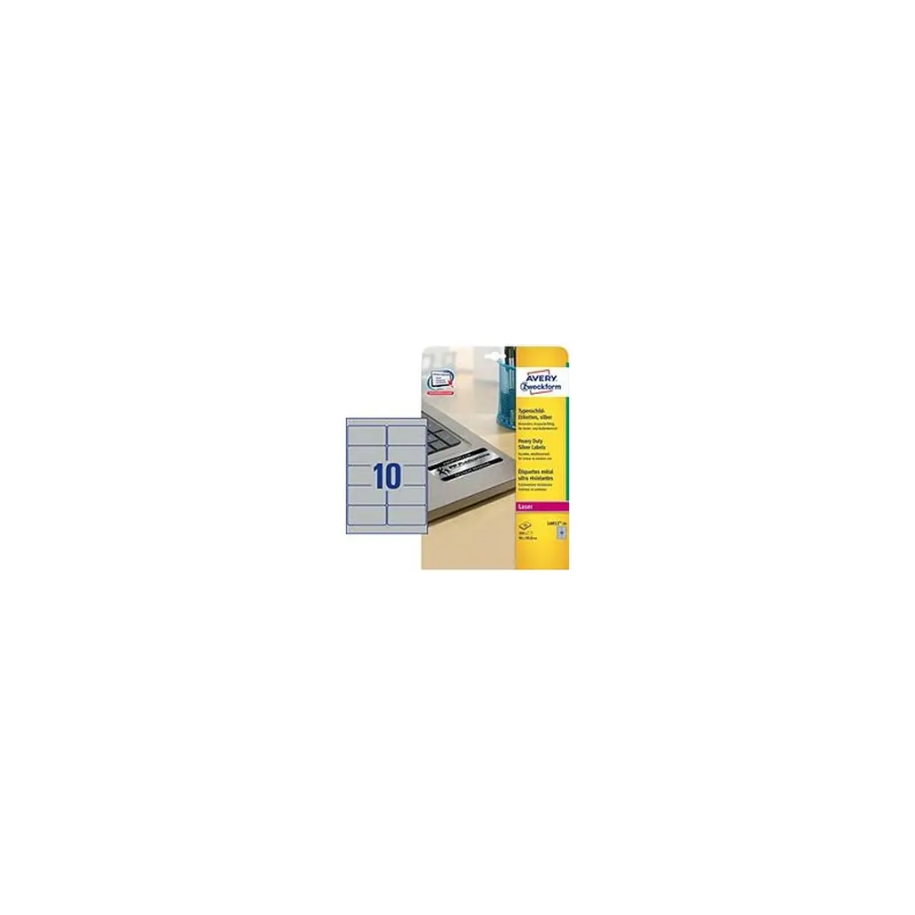 Etiketa laser/copy poliester  96,0x50,8 Zweckform L6012 vodoodporna 20/1 srebrna-0