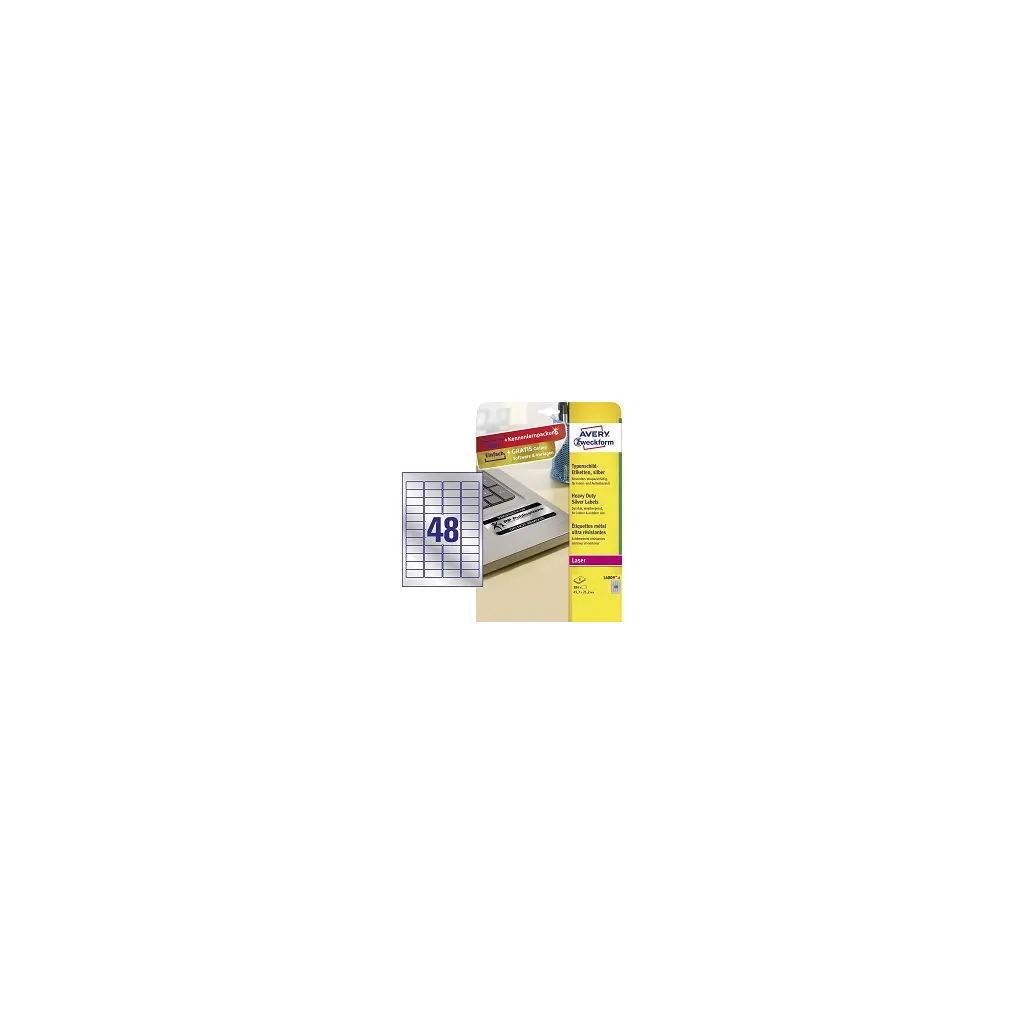 Etiketa laser/copy poliester  45,7x21,2 Zweckform L6009 vodoodporna 20/1 srebrna-0