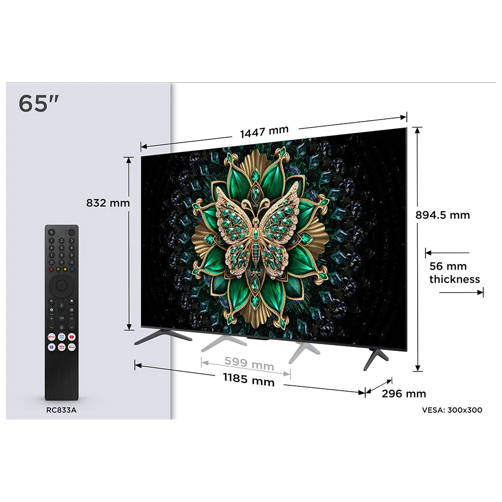 TV TCL 65C6K, MINI LED, 65", 165cm, UHD, Google TV-6