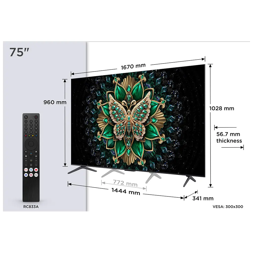 TV TCL 75C6K, MINI LED, 75", 190cm, UHD, Google TV-6