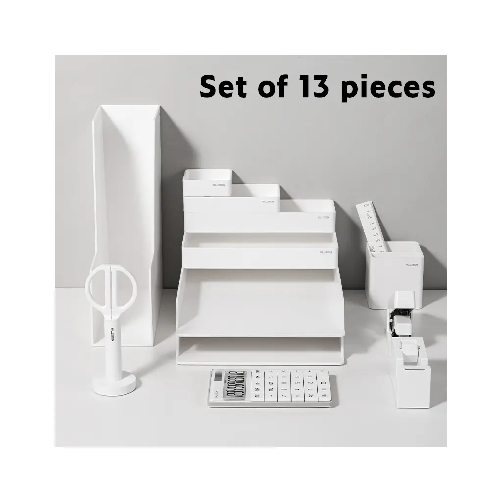 Pisaniški namizni set Nusign ENS003WH – 13-delni, bel-2