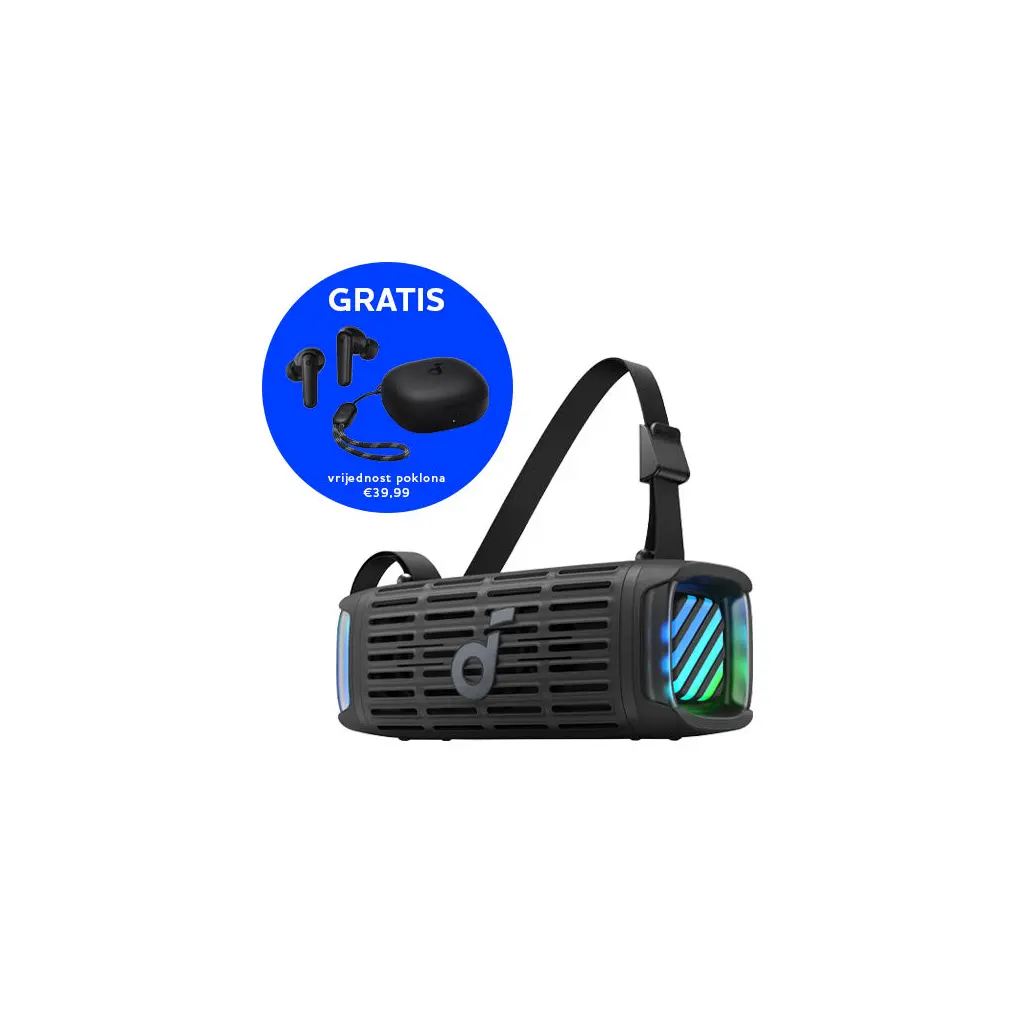 Zvočnik + Slušalke SOUNDCORE Boom 3i + R50i Bluetooth Black-0