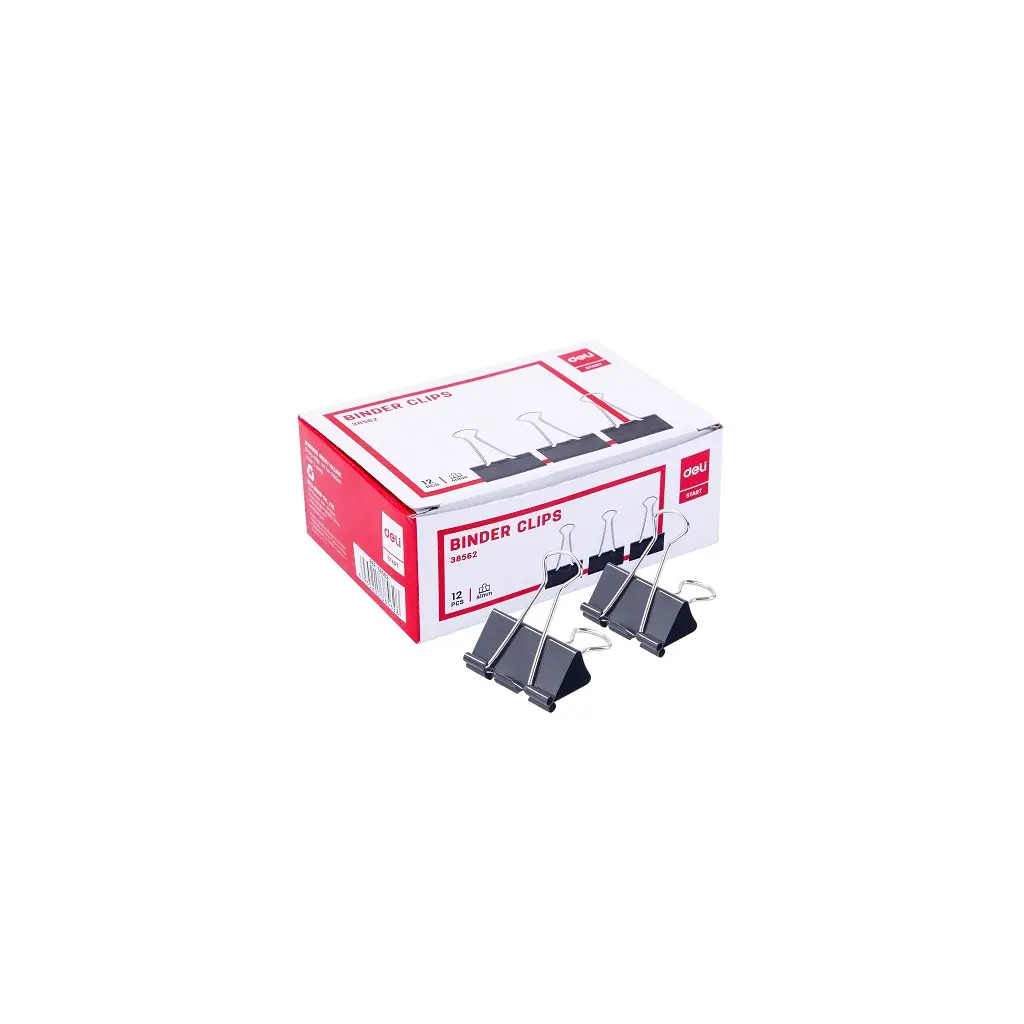 Sponka za spise kovinska 41mm Deli 9542A/38562 12/1 črna-1