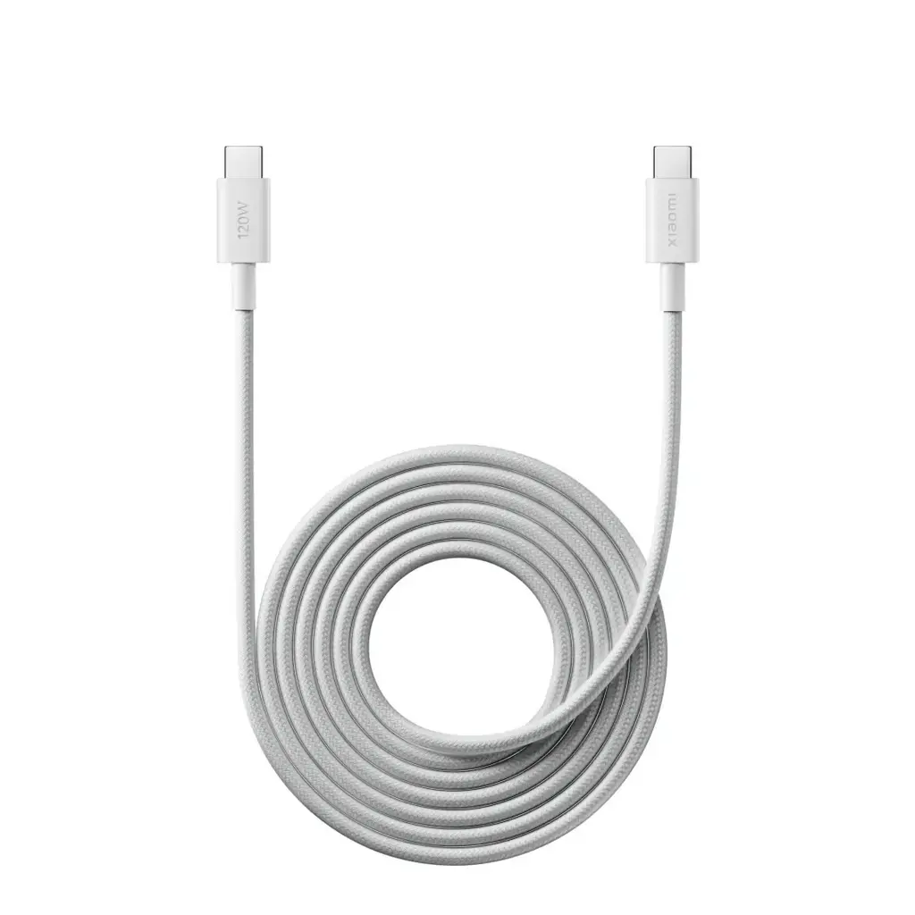 Kabel USB tip A-C<=>USB tip C-M  2.0m - XIAOMI QC 6A - bel pleteni-0
