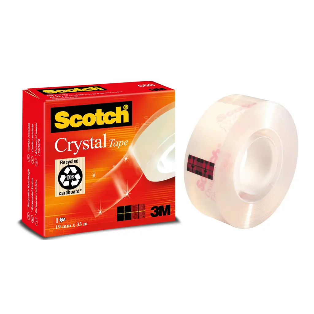 Lepilni trak pisarniški 19/33 nevidni 1/1 3M Scotch 600 - Crystal-0