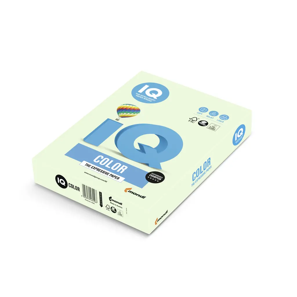 Papir fotokopirni color A4  80gr Mondi IQ pastel GN27 500/1 svetlo zelen-0