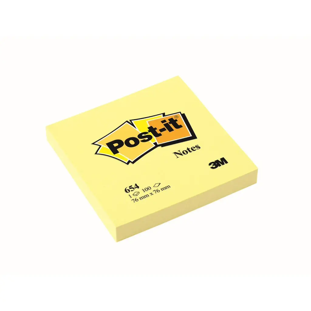 Lističi samolepilni 76x76mm 100 listov 3M Post-it 654EE rumen-1