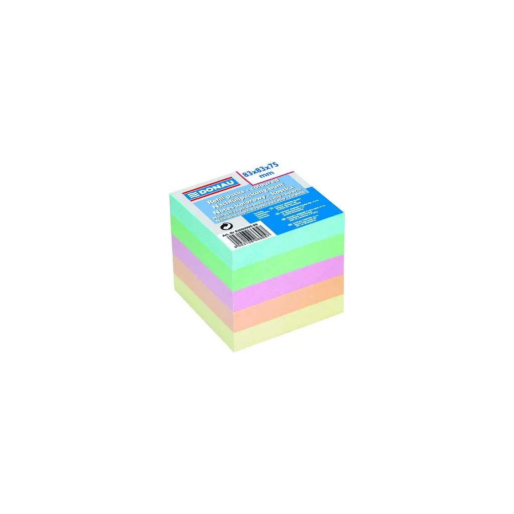 Papir za kocko 8,3x8,3x7,5cm Donau pastelne barve-1