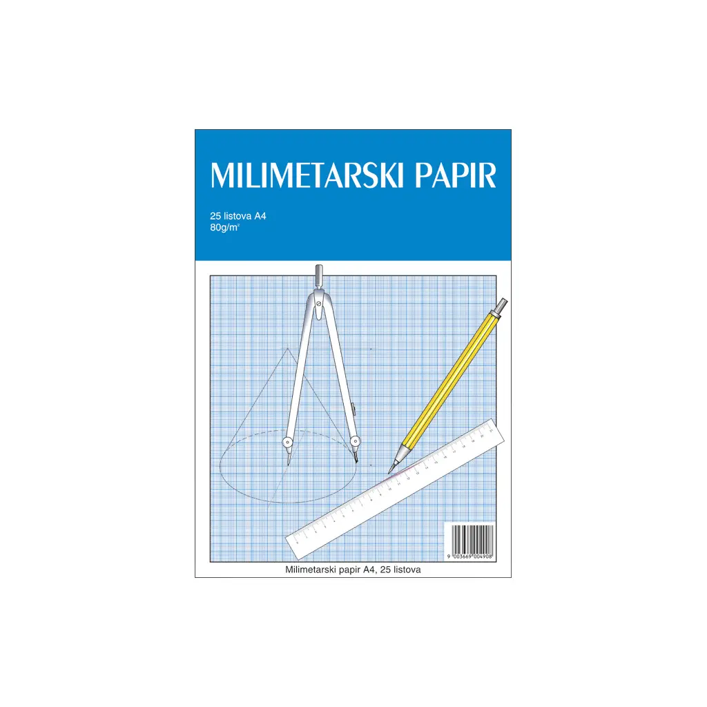 Blok milimetrski A4 25 listov-0