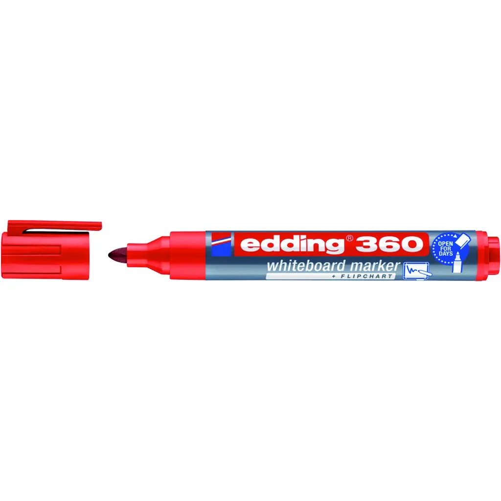 Marker za belo tablo 1,5-3mm Edding 360 okrogla konica rdeč-2