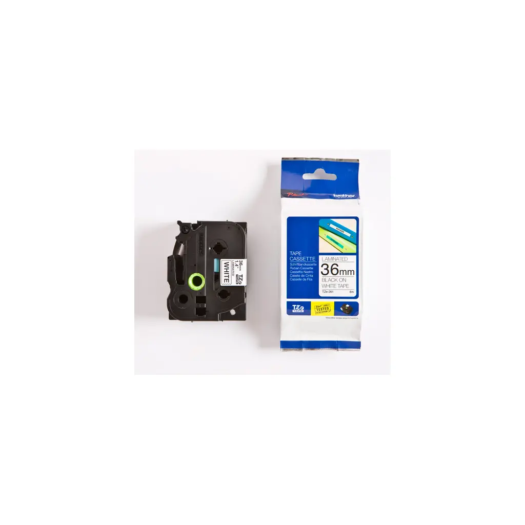 Trak BROTHER 36mm črn izpis na belem traku - TZE261-0