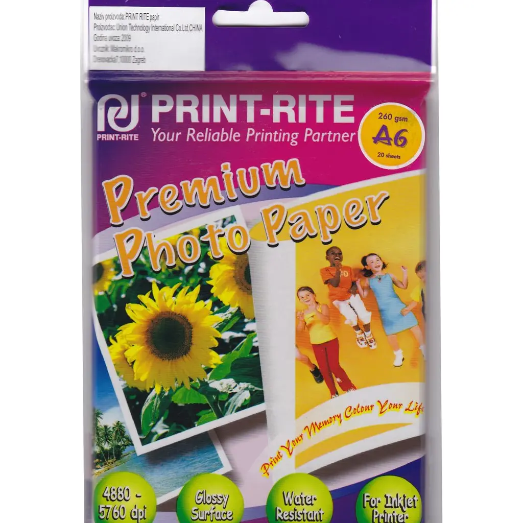 Papir PRINT RITE A6 260g/m2 Premium Photo Paper 20 listov-0